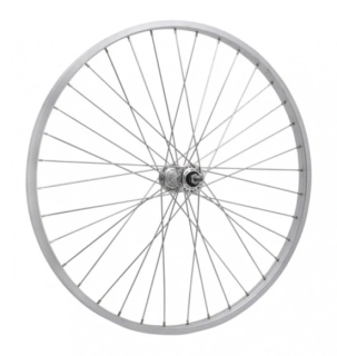 Kolo zapletené 26" 559-21 přední 36 děr stříbrné Union/CnSpoke na matice